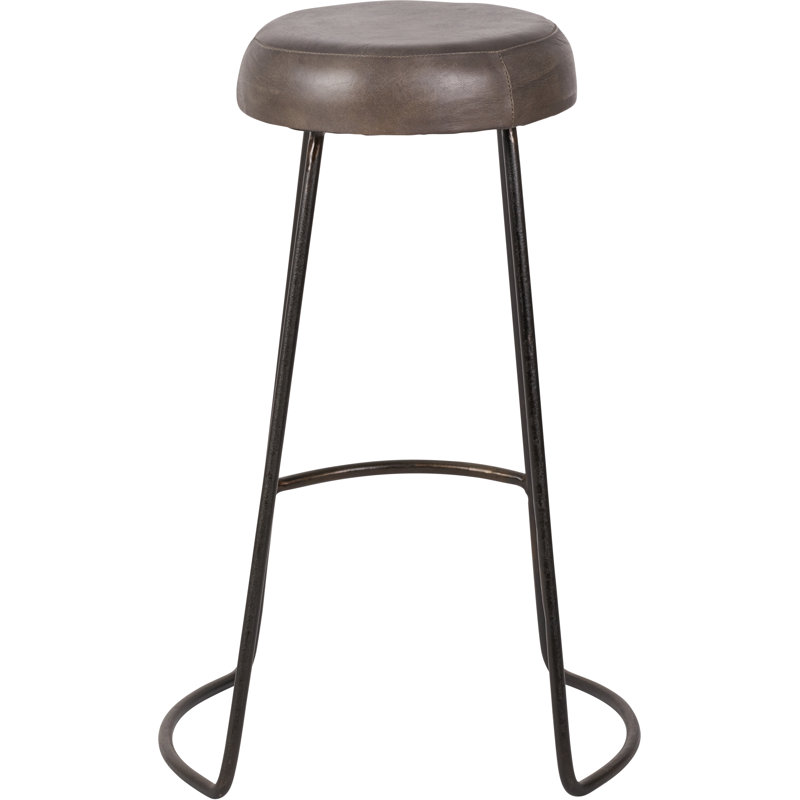 Cosimo Upholstered Counter Stool with Metal Frame, Grey