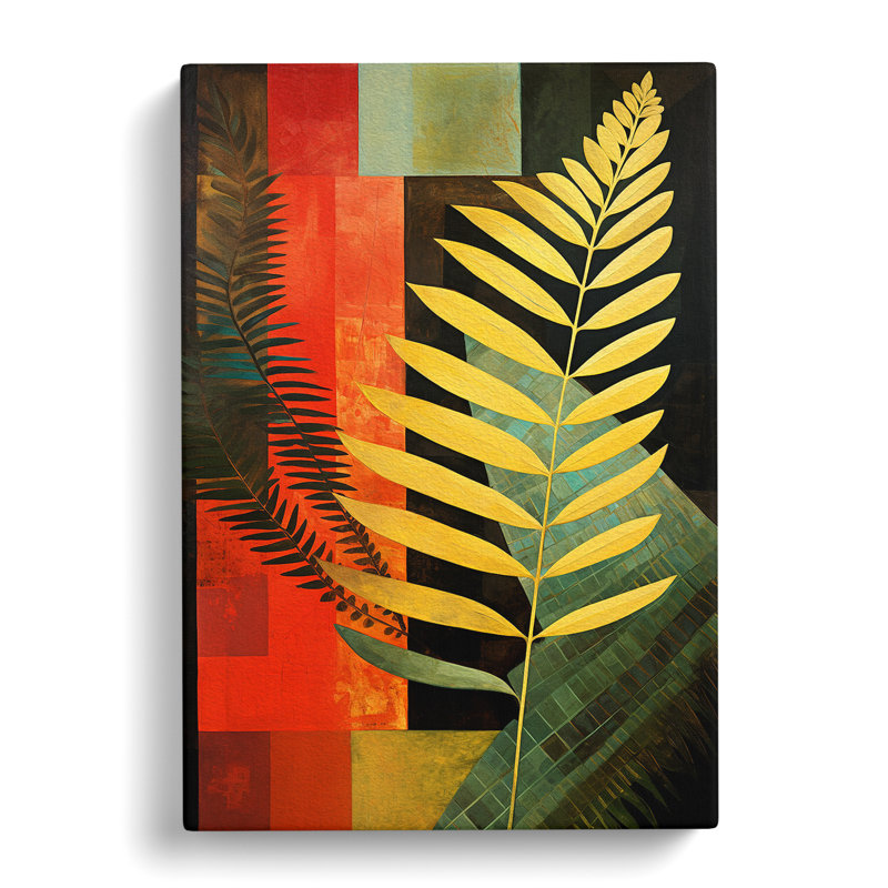 Fern Leaf Constructivism - Wrapped Canvas, 60cm H x 40cm W x 3cm D