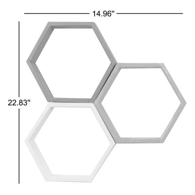Tablette murale moderne en noyer de 24,0 po x 22,8 po x 3,5 po | Bois massif de 0,71 pouce d'épaisseur, conception géométrique, fixation murale | Parfait pour la décoration intérieure, le rangement et la présentation | Finition brune élégante pour n'importe quelle pièce