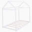 Lit simple en bois, blanc