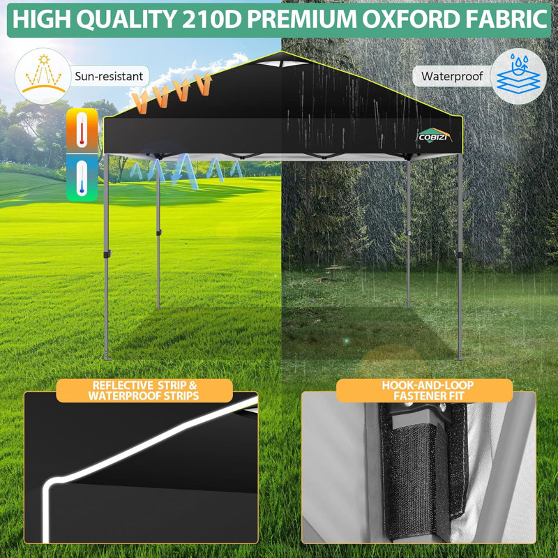 10x10 Pop Up Canopy Tent Portable Commercial Shelter , Black