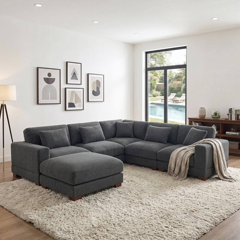 Canapé Luna, Polyester gris
