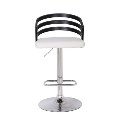 Tabouret de bar pivotant à dossier moderne en bois avec coussin