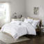 Édredon double / grand - Argent métallique géométrique sur fond blanc, rembourrage, 2 taies décoratives, coussins décoratifs, courtepointe confortable et à la mode en microfibre douce, lavable à la machine-121168165