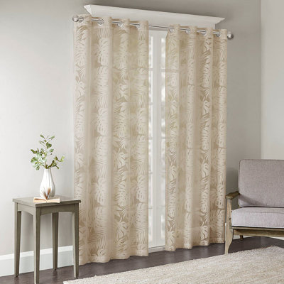 Palm Leaf Burnout Window Sheer 50X84"