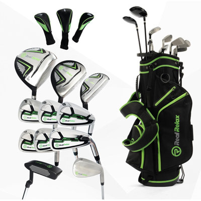 Ensemble de bâtons de golf pour hommes et femmes, 15 pièces avec sac trépied, droitier pour débutants