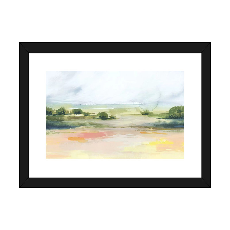 Sunéclairé Marsh I par Grace Popp-reproduction d’art, Papier encadré noir, Blanc, H 16 po x l 24 po x P 1 po