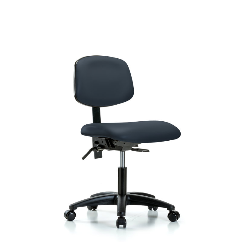 Adaline Vinyl Task Chair, Casters, Imperial Blue, Tilt Included