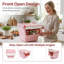 3 bacs de rangement sur roulettes avec couvercle ouvert pour garde-robe de cuisine-1315871242
