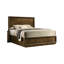 Lit double pour chambre à coucher, style transitionnel, cadre de lit en bois d'hévéa massif noyer, placage, bois d'ingénierie, pièce décorative de beauté, cadre de lit, bois-698332870