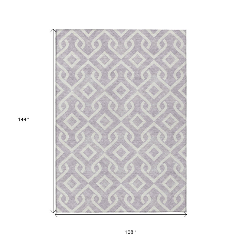 Tapis intérieur lavable à motif géométrique 9 pi x 12 pi ivoire
