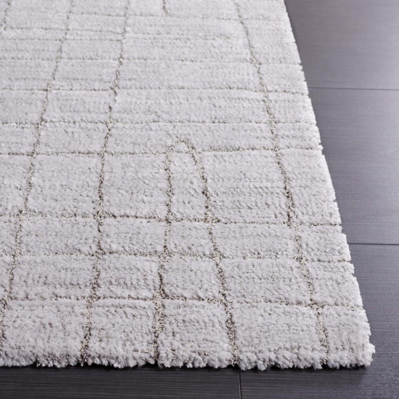 Machine Woven Light Grey / Grey Indoor Rug, Rectangle 91 x 152cm