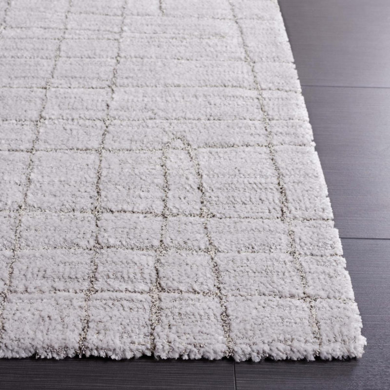 Machine Woven Light Grey / Grey Indoor Rug, Rectangle 91 x 152cm
