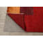 Tapis décoratif en laine rouge/brun de conception unique noué à la main New Age 5 pi 3 po x 8 pi 6 po