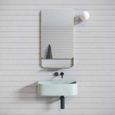 Rey Radius Corner Mirror with Shelf