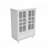 Minimalist White Buffet Cabinet with Double Glass Doors and Drawer