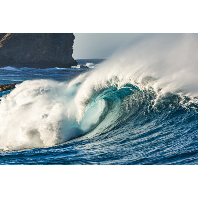 Powerful Blue Wave - Wrapped Canvas Print