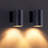 7 Inch Black Cylinder 1-Light Outdoor Wall Sconce Weatherproof Exterior House Lighting Fixture 5 Inch Wide Pack Of 2