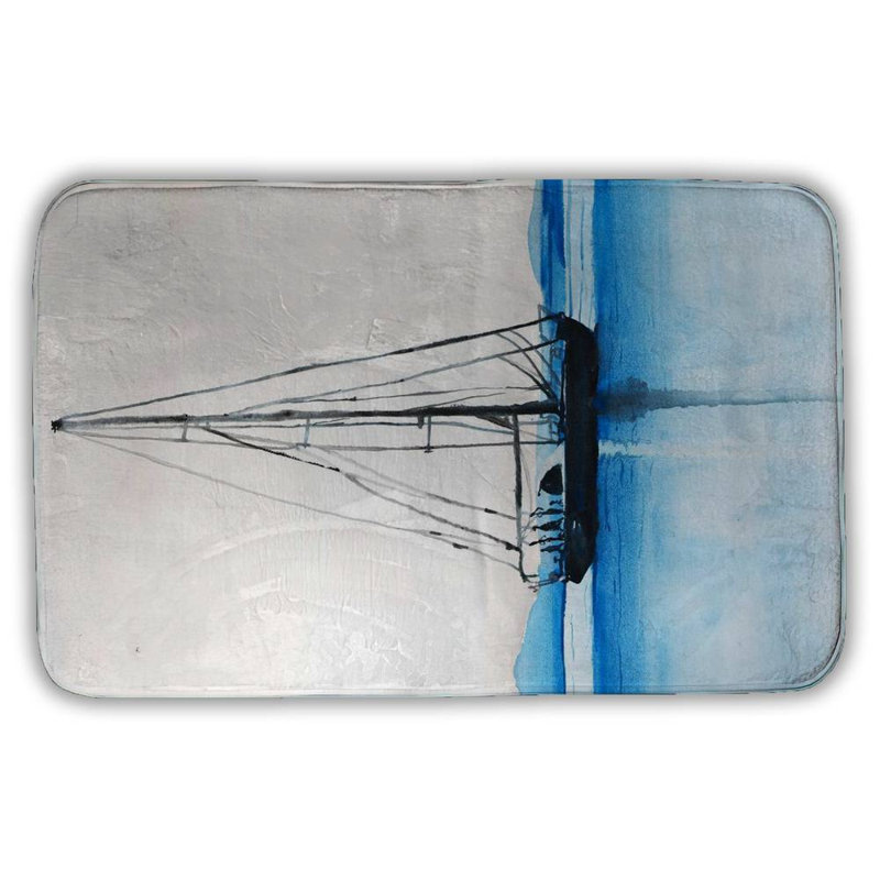 WATER Bath Mat with Non-Slip Backing - Quick Dry Memory Foam Bathroom Rug - Absorbent - Modern Plush Spa-Style - Machine Washable