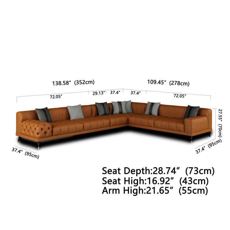 Modular Sectional, Off White Genuine Leather