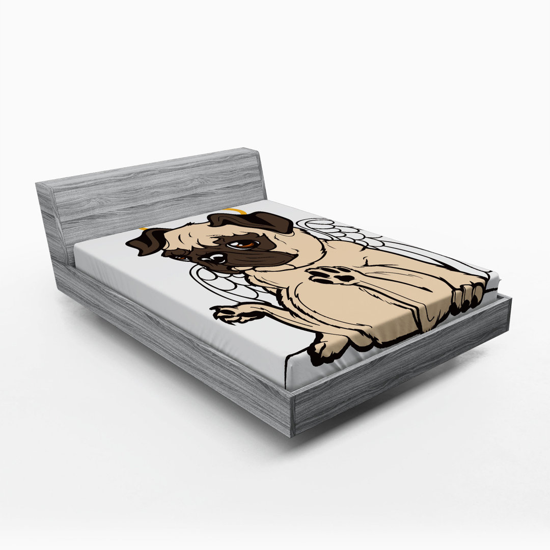 Pug Fitted Sheet Ambesonne 