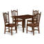 L'ensemble de salle à manger 5 pièces comprend une table de salle à manger rectangulaire avec Dropleaf et 4 chaises en bois d'acajou-1875101335-1875101331-1875101330