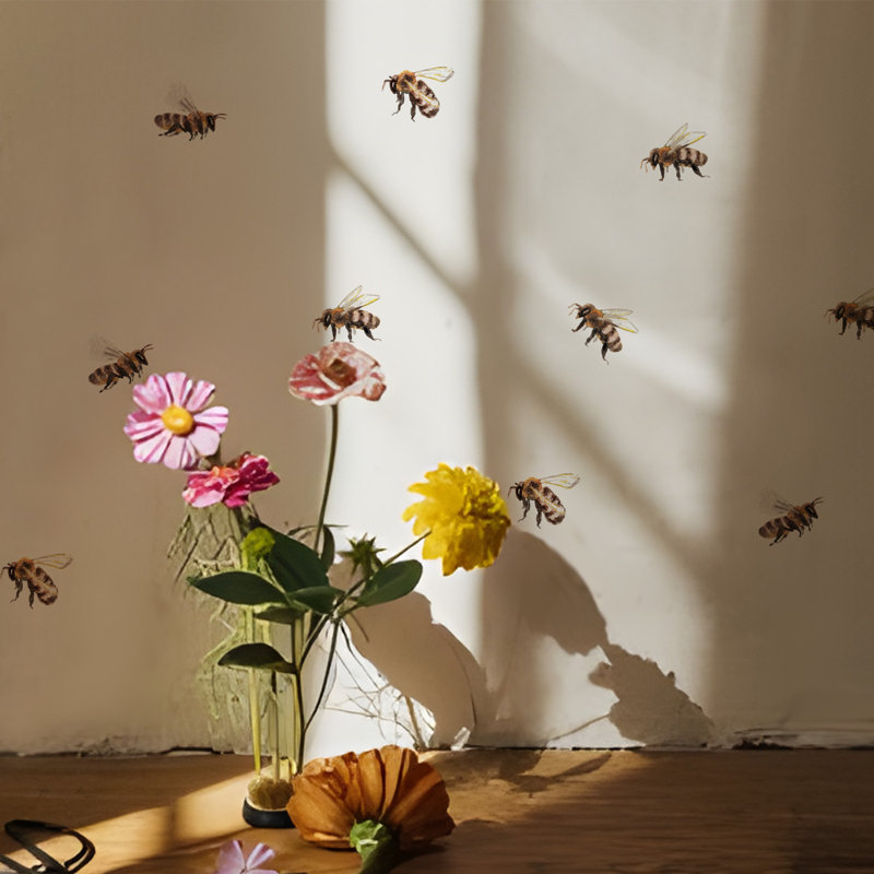 Adhésif décoratif fleurs et plantes rétro