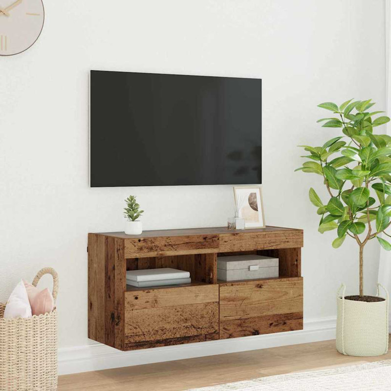 Unfinished TV Stand, 40cm H x 80cm L x 30cm W, Old Wood