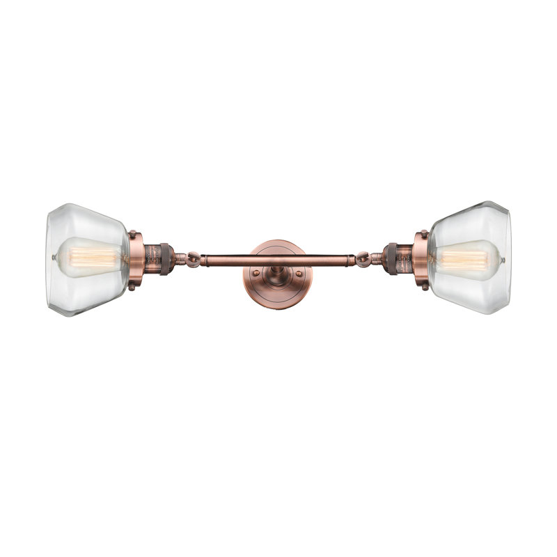 Éclairage pour salle de bain à intensité variable 2 lumières Chill, Cuivre antique, Transparent