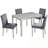 5 Piece Wooden Rectangular Renfroe with 4 Upholstered Chairs