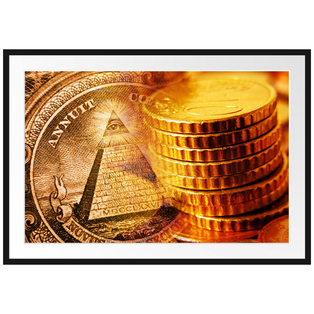 Gerahmtes Poster Illuminati Pyramide