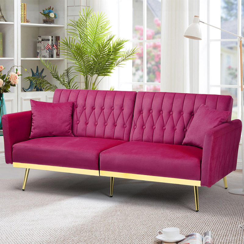 Everly Quinn Somiya 70'' Upholstered Sleeper Sofa