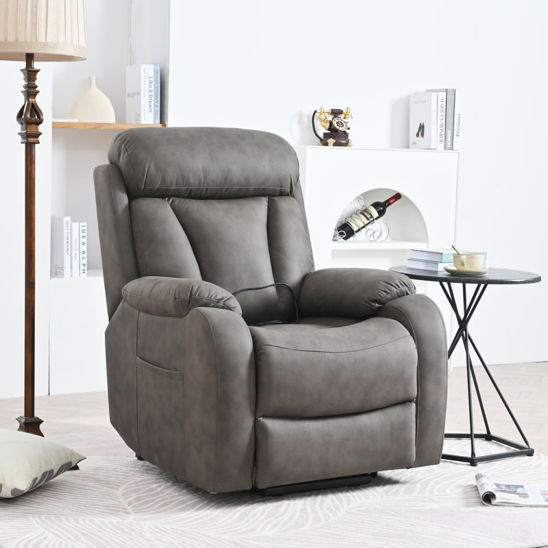 Fauteuil inclinable électrique, Velours gris foncé