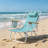 Mint Green White Striped Aluminum Folding Beach Chair, Adjustable Reclining Outdoor Sand Lounge Chair With Wooden Armrest, Side Drink Pocket & Detachable Headrest, Portable Lawn Chair For Beach Pool Patio Camping-129861073