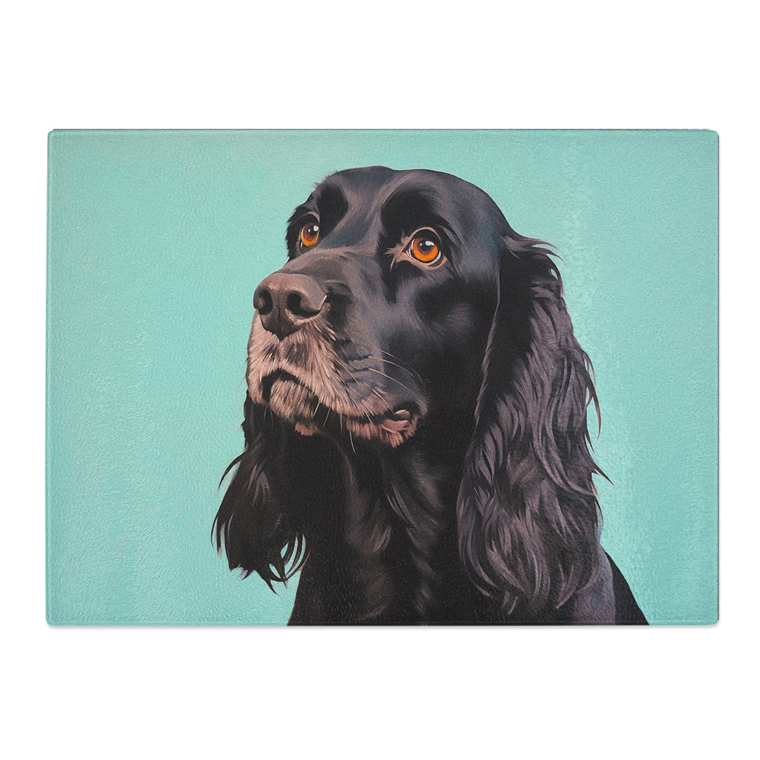 Cocker Spaniel Minimalism  Glass Chopping Board