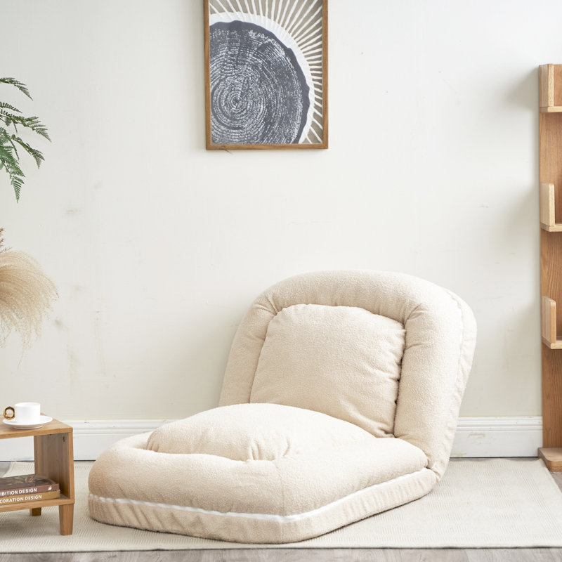 Triple matelas pliable vers le bas - réglable à 18 positions, beige, métal et coton, coûts d'expédition réduits, cadre beige polyvalent avec bourre en coton, petit emballage, polyvalent