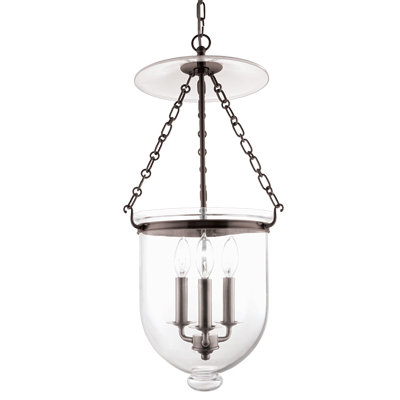 Hampton 3 - Light Pendant, Plain, Aged Brass