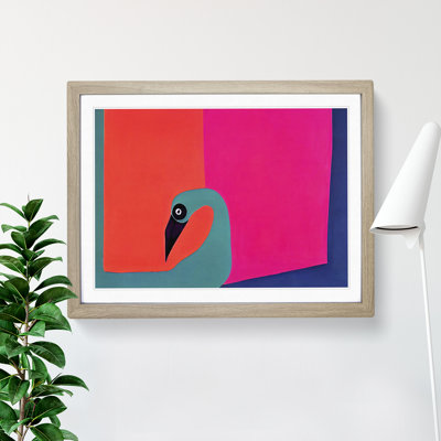 Modern Abstract Flamingo - Framed Print