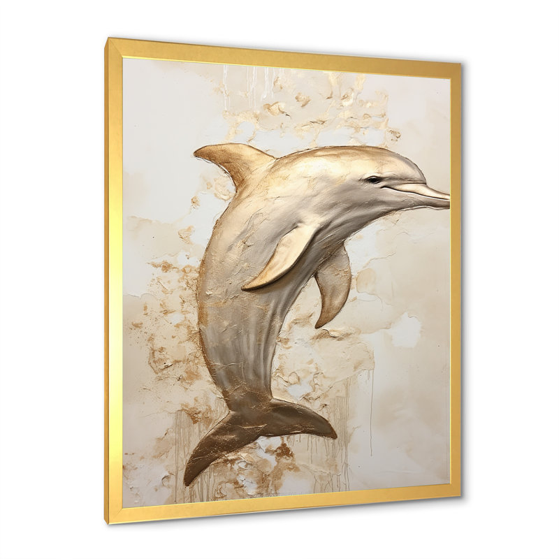 «Beige et doré», impression sur toile, H 32 po x l 16 po x P 1 po, Cadre doré simple