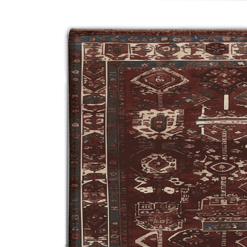 Turkish Black Indoor and Outdoor Area Rug, Rectangle 4' x 6'
