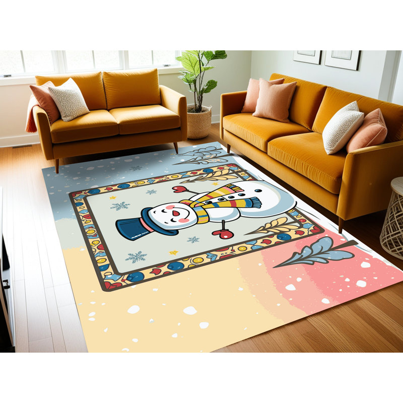 The Holiday Aisle® Washable Christmas Winter Holiday Rug, Rectangle 2' x 3'