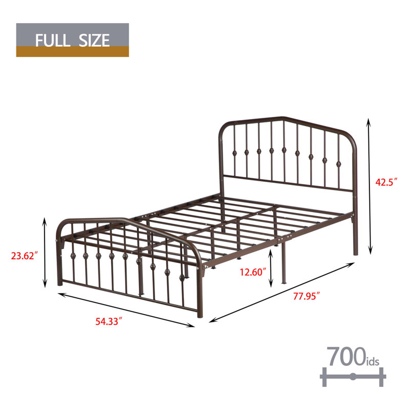 Lit plateforme Aalderk, Double, Brun