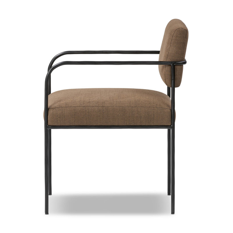 Fenn Dining Chair-Crypton Nomad Mushroom, Hampton Cream