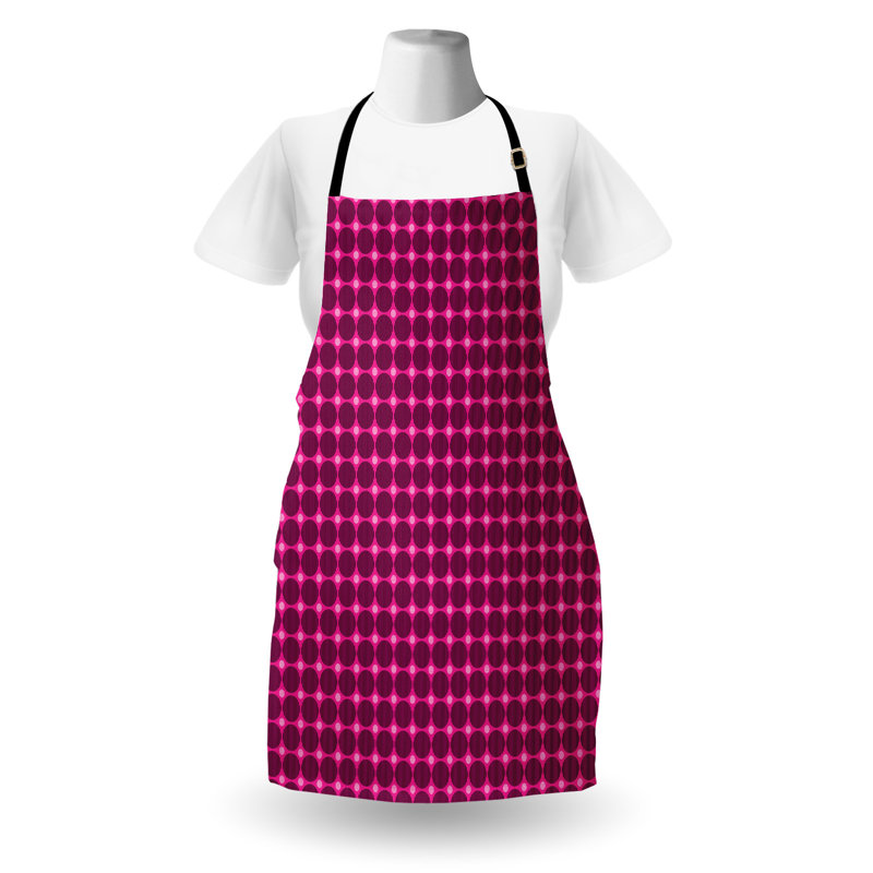 Tablier géométrique Corrigan Studio® rayé symétrique unisexe taille adulte rose chaud et gris anthracite
