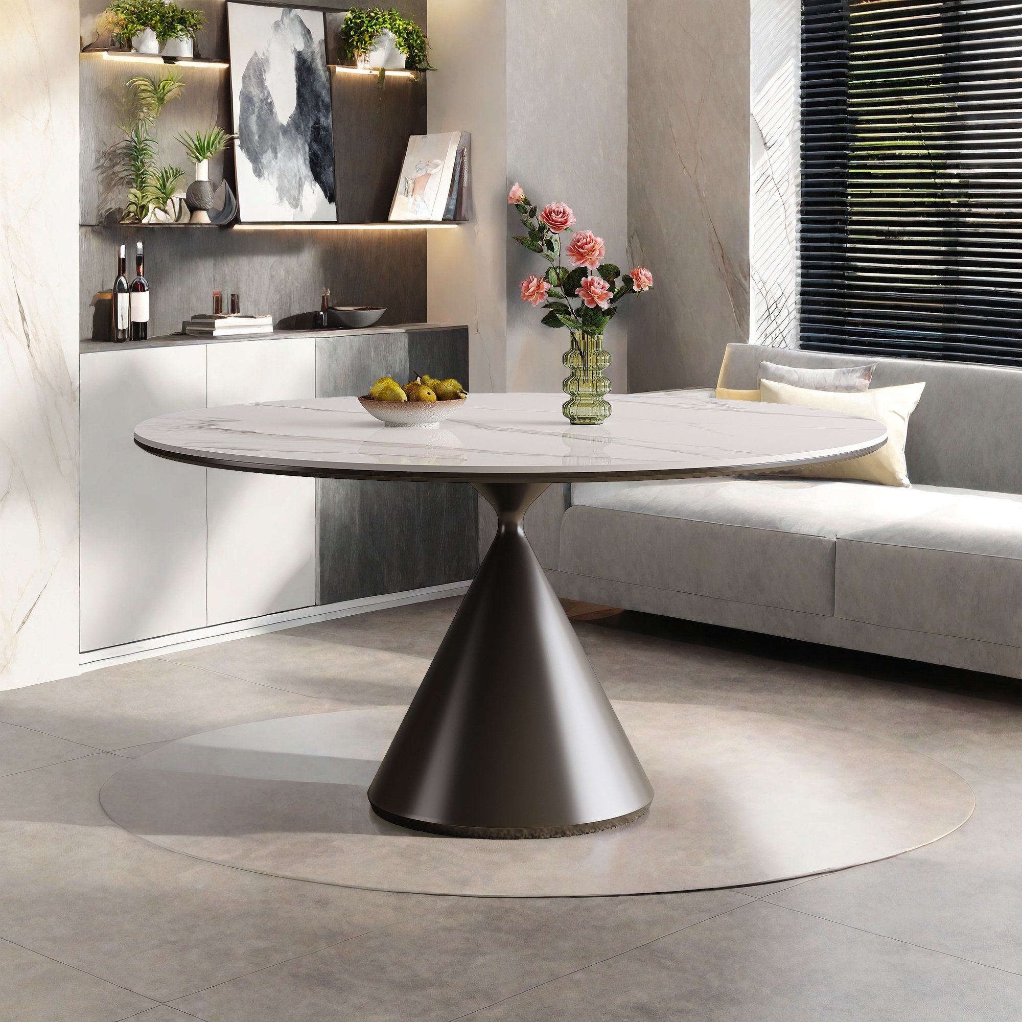 Orren Ellis Round Sintered Stone Dining Table - Wayfair Canada