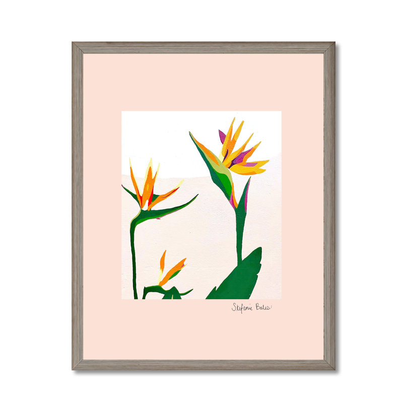 Nature Inspired Birds of Paradise III by  - Picture Frame Wall Art, 12" H x 8" W, Wood Print Frame