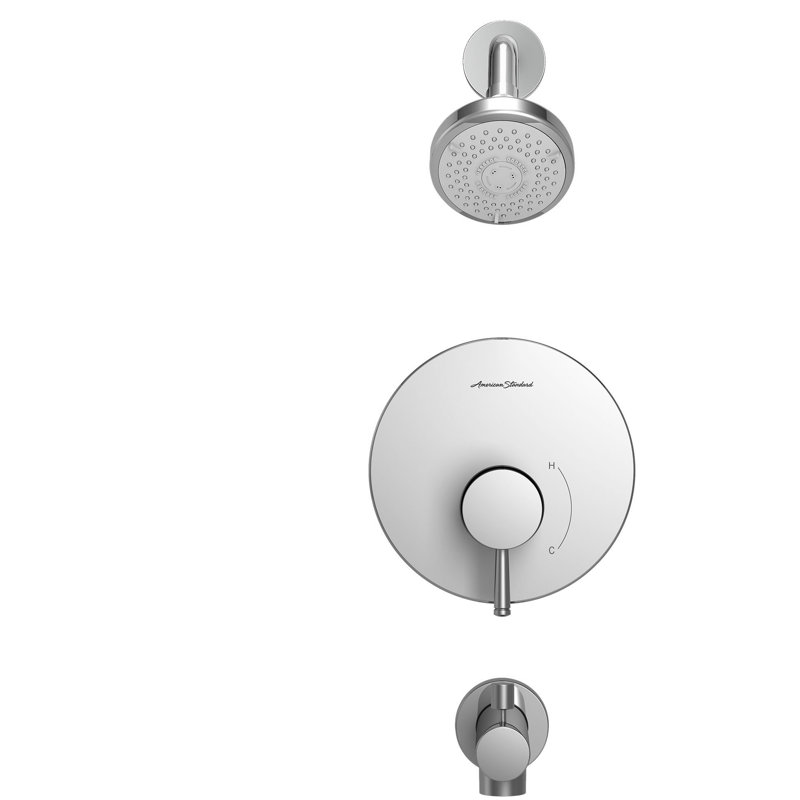 Robinet de baignoire et douche thermostatique avec inverseur Serin, Chrome poli