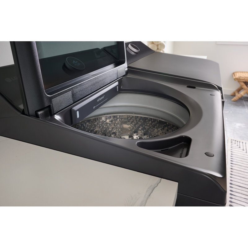 LG Mega Capacity Smart Top Load Washer with Impeller, EasyUnload, AI Sensing, ezDispense®, Water Faucet & LCD Digital Dial Control, Matte Black, 5.5 cu. ft.