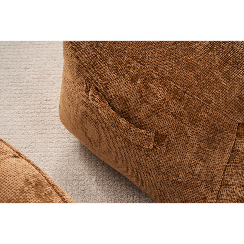 Fauteuil à billes rembourré de mousse pour adultes et adolescents, teinture-chenille, 41,1 po de diamètre, 25,59 po de hauteur, fauteuil pour adulte confortable de longue durée, mousse ultra douce, housse en chenille, absorbe la transpiration, élégant