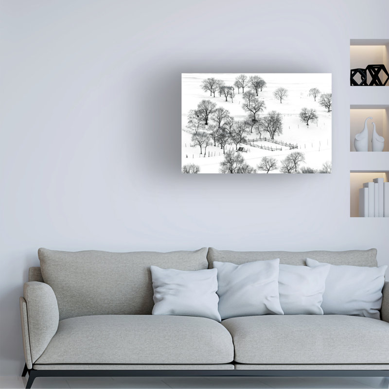 Art hollandais sur toile Hua Zhu Bashang, H 12 po x l 19 po